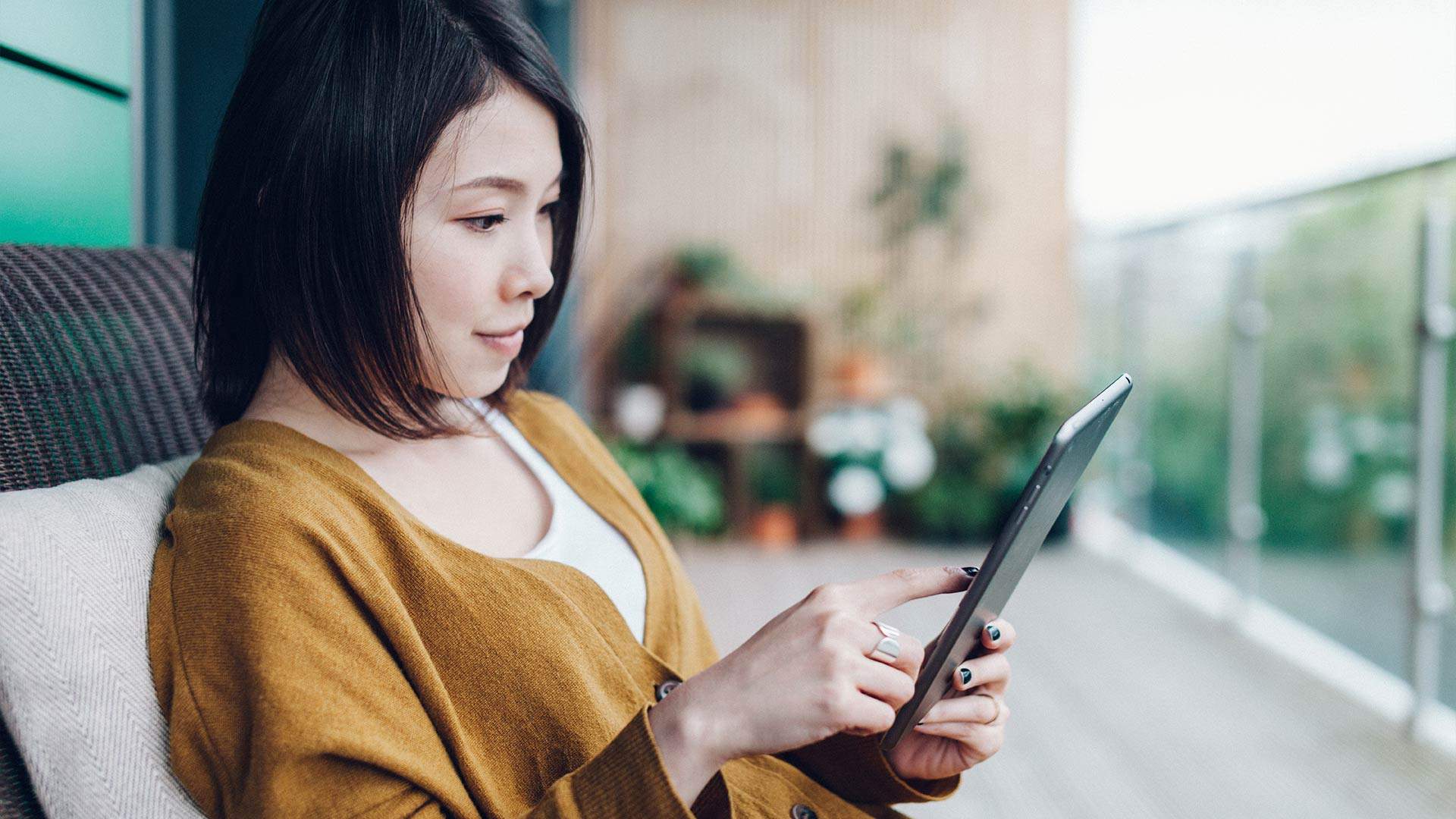 woman using a smartphone